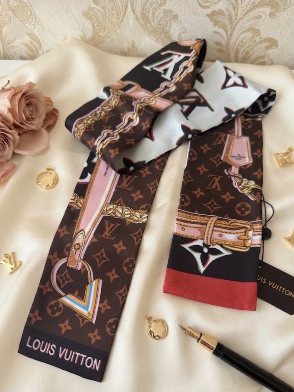 Louis Vuitton Monogram Confidential Silk Bandeau Scarf NWT No Box